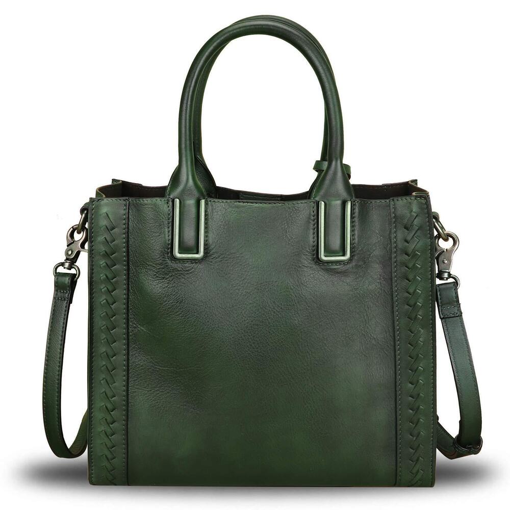 8641 Leather Satchel Handbag Vintage Handmade Shoulder Bag Cowhide Tote